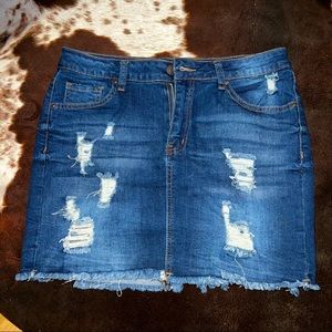 Denim mini skirt